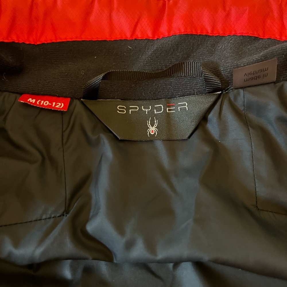 Spyder Kids Vibrant Red and Sleek Black Puffer Jacket - Picture 4 of 4